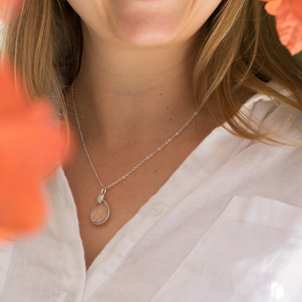 clear and bright heart necklace {sterling silver}