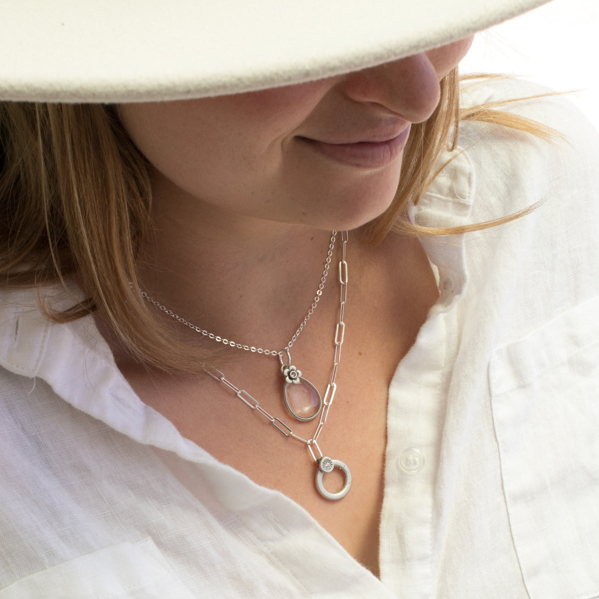 clear and bright birthstone bloom necklace {sterling silver}