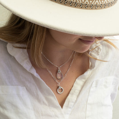 clear and bright birthstone bloom necklace {sterling silver}