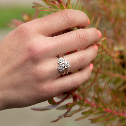 Birthstone Bloom Ring {Sterling Silver}