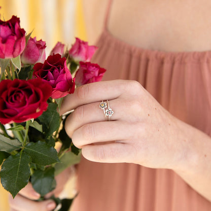 Birthstone Bloom Ring {Sterling Silver}