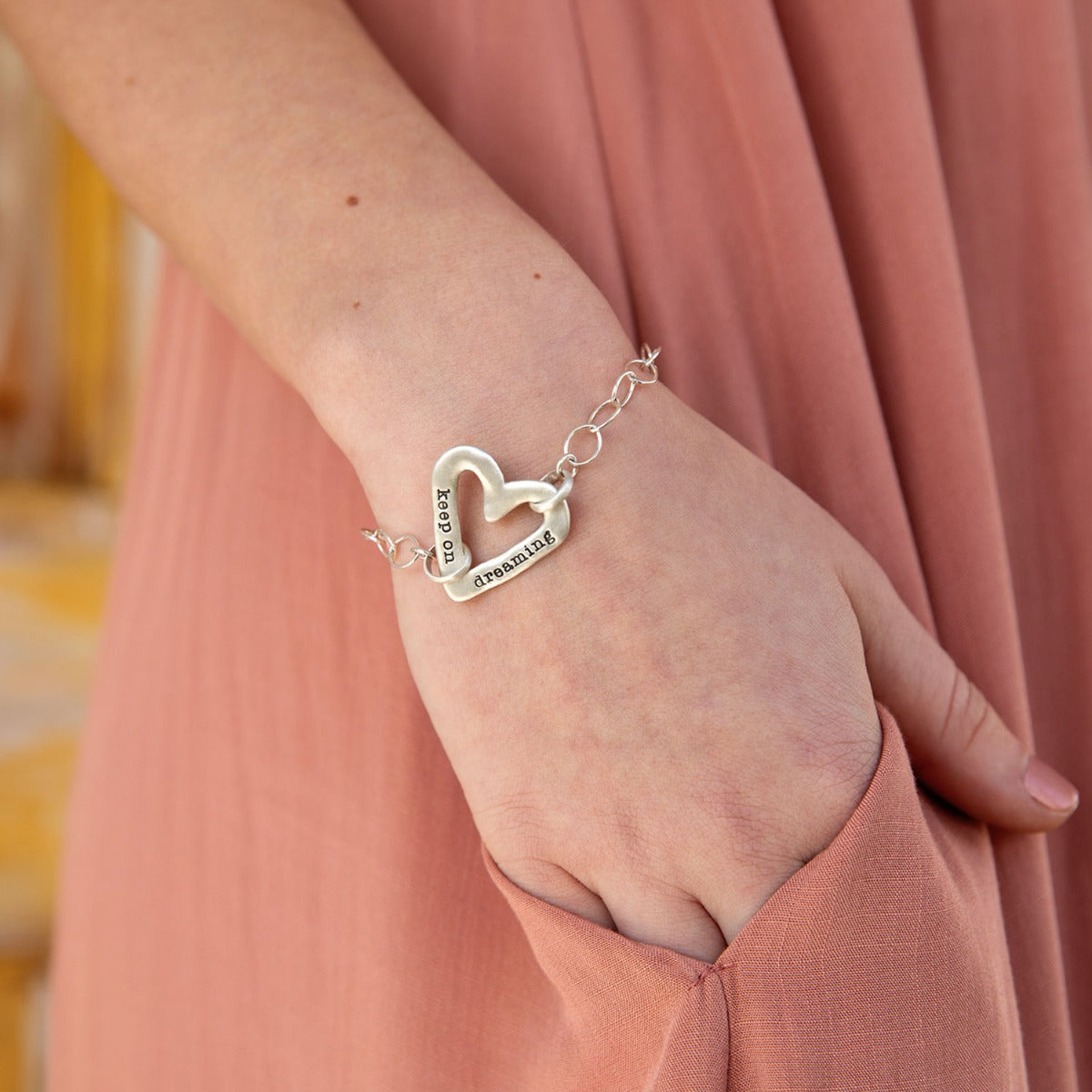 Molded Heart Bracelet {Sterling Silver}