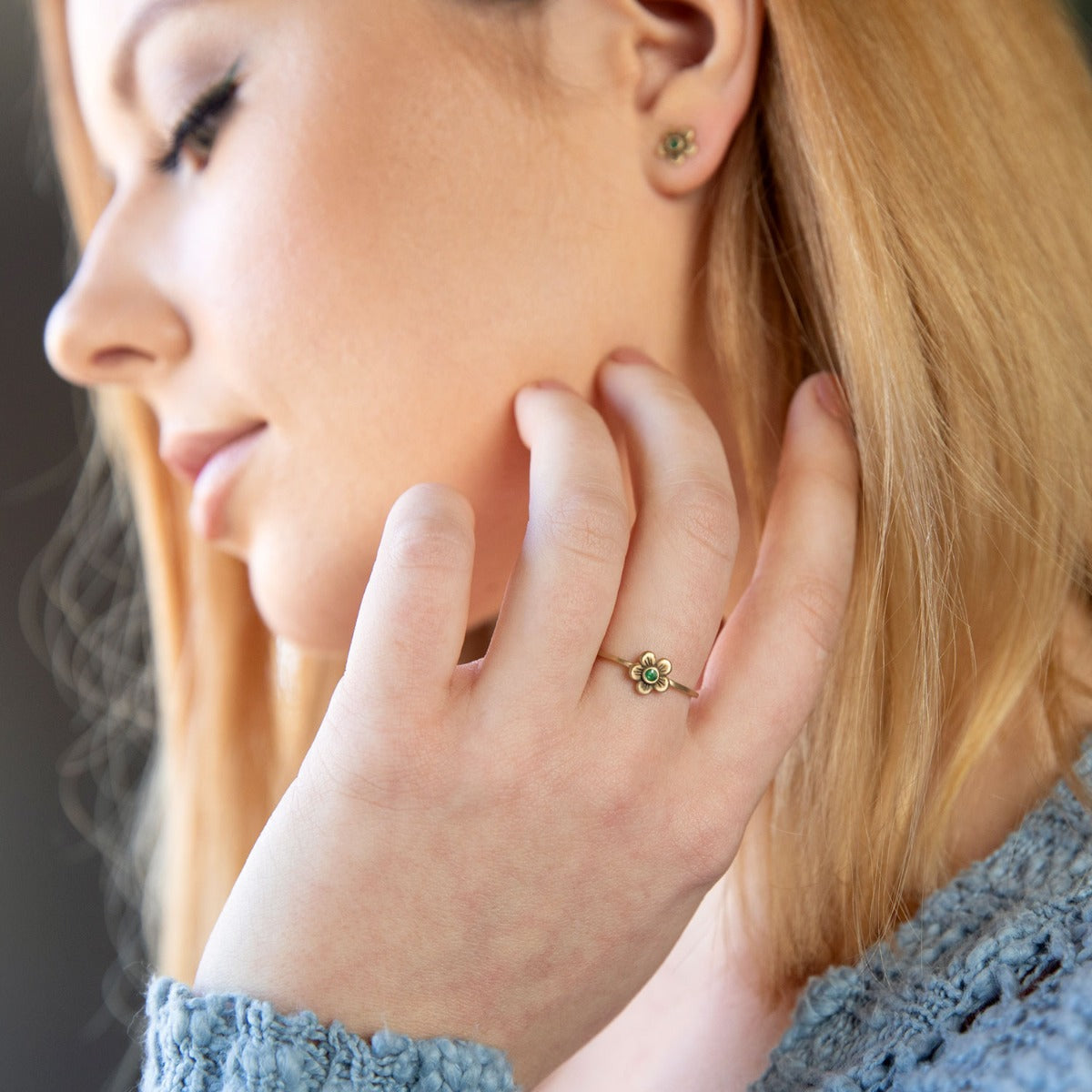 Birthstone Bloom Ring {10K Gold}