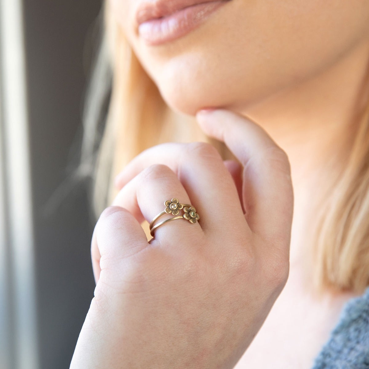 Birthstone Bloom Ring {10K Gold}