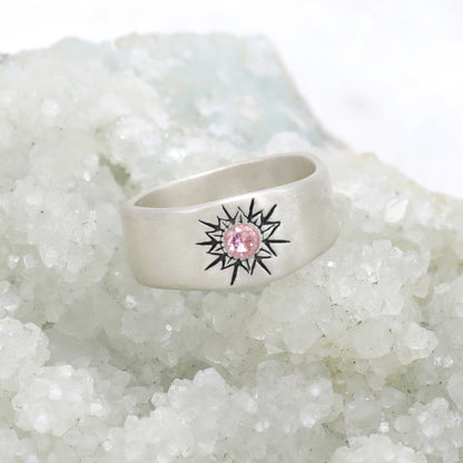 Sunburst Birthstone Ring {Sterling Silver}