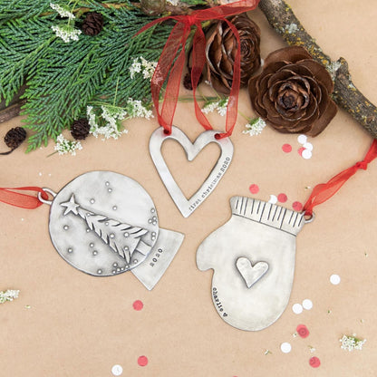 Molded Heart Ornament {Pewter}