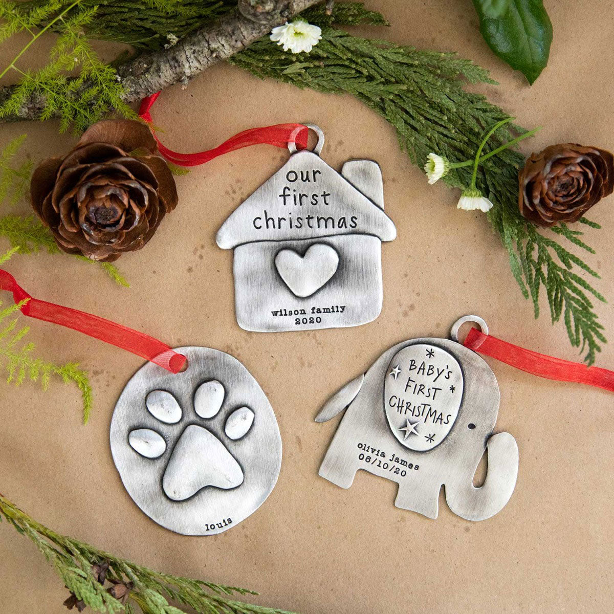 Furry Footprint Ornament {Pewter}