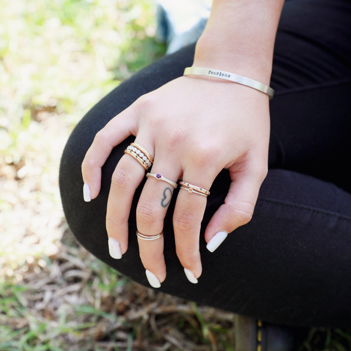 Bezel Birthstone Ring {Sterling Silver}