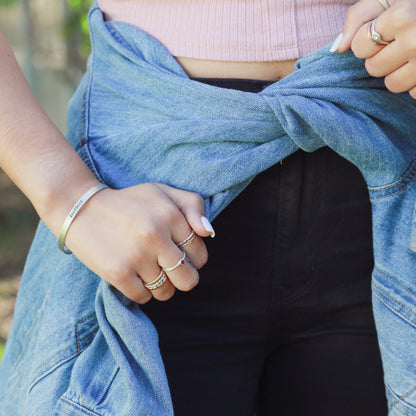 Bezel Birthstone Ring {Sterling Silver}