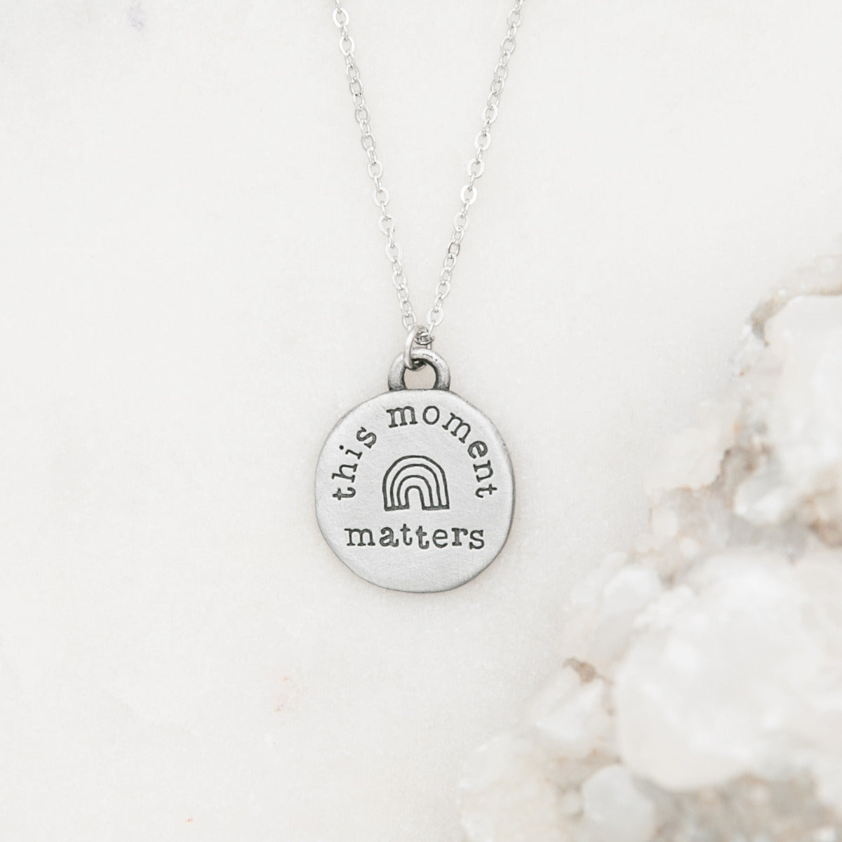 This Moment Matters Necklace {Pewter}