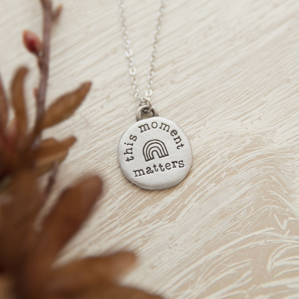 This Moment Matters Necklace {Pewter}