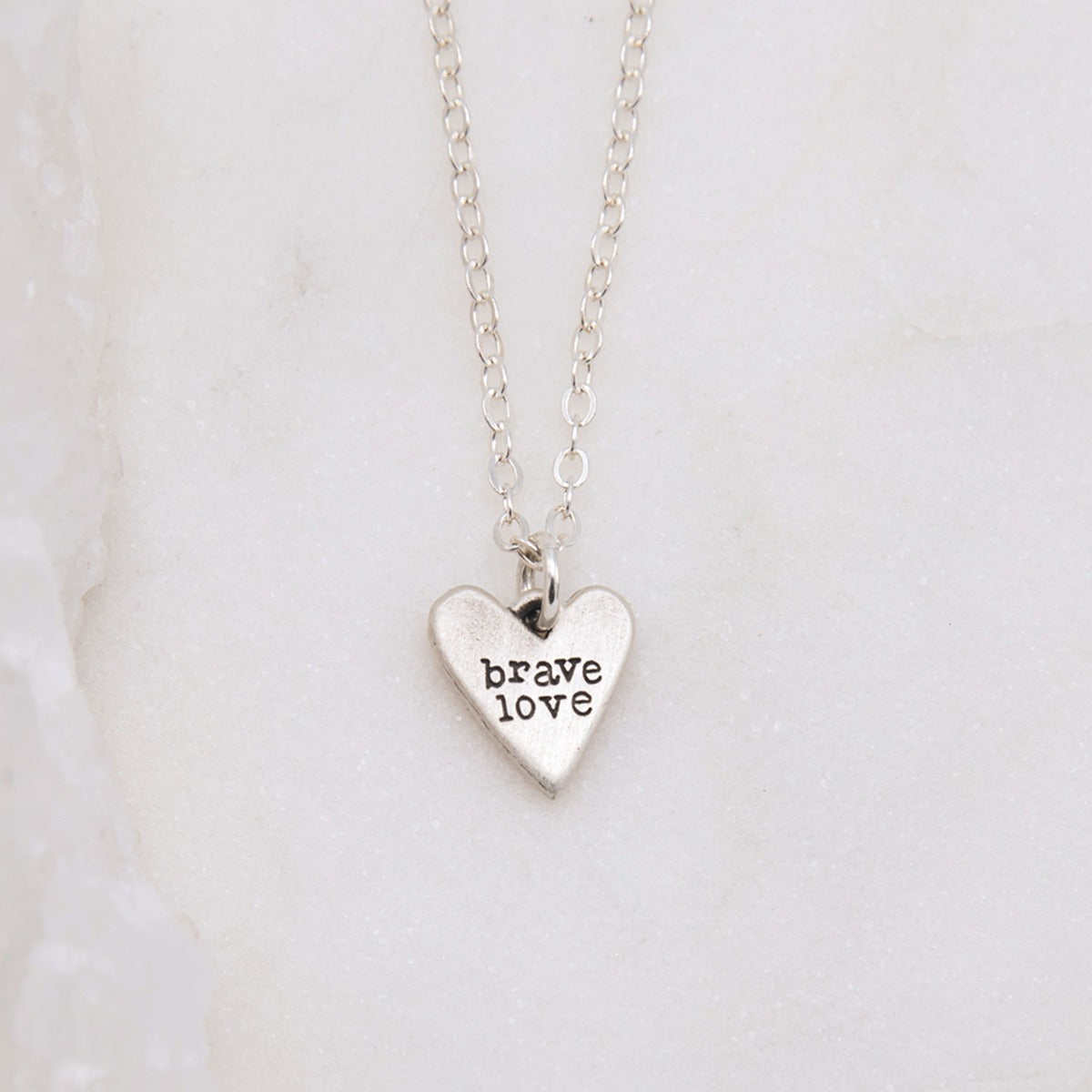 Brave Love® Tiny Heart Necklace {Sterling Silver}