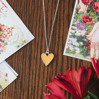 Brave Love Gift Set - Book and Yellow Heart Necklace {Pewter}