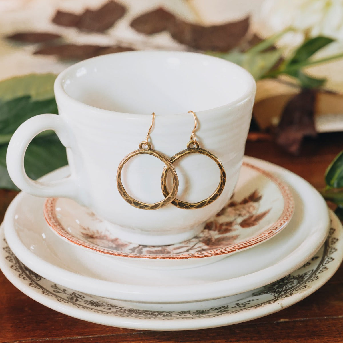 Hammered Hoop Earrings {Gold-Plated}