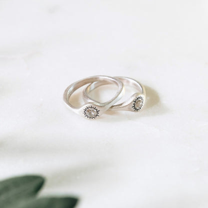 Sunburst Stacking Ring {Sterling Silver}