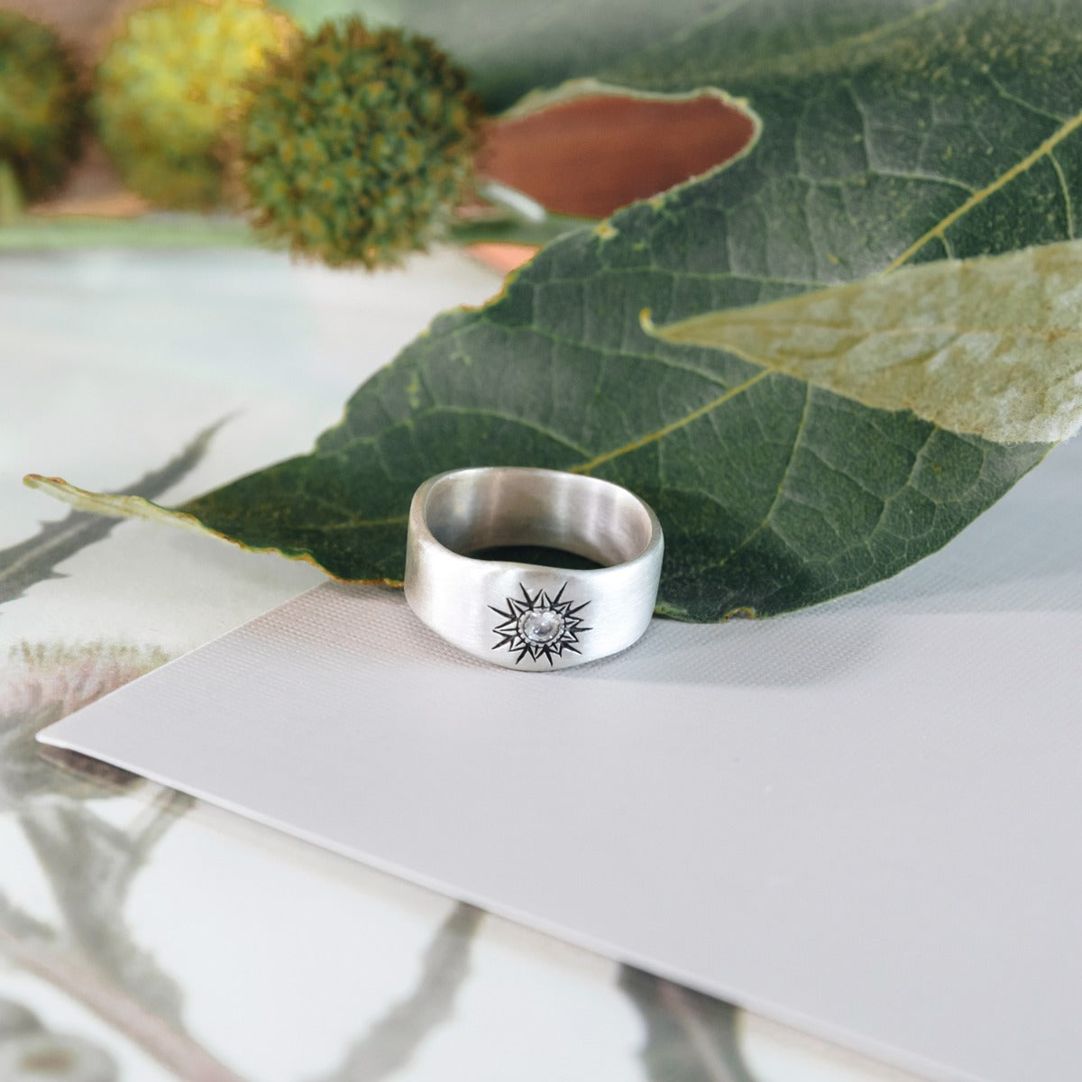 Sunburst Crystal Ring {Sterling Silver}