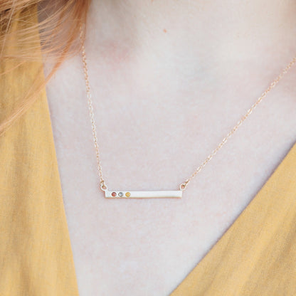 Cross Bar Birthstone Necklace {Gold Vermeil}