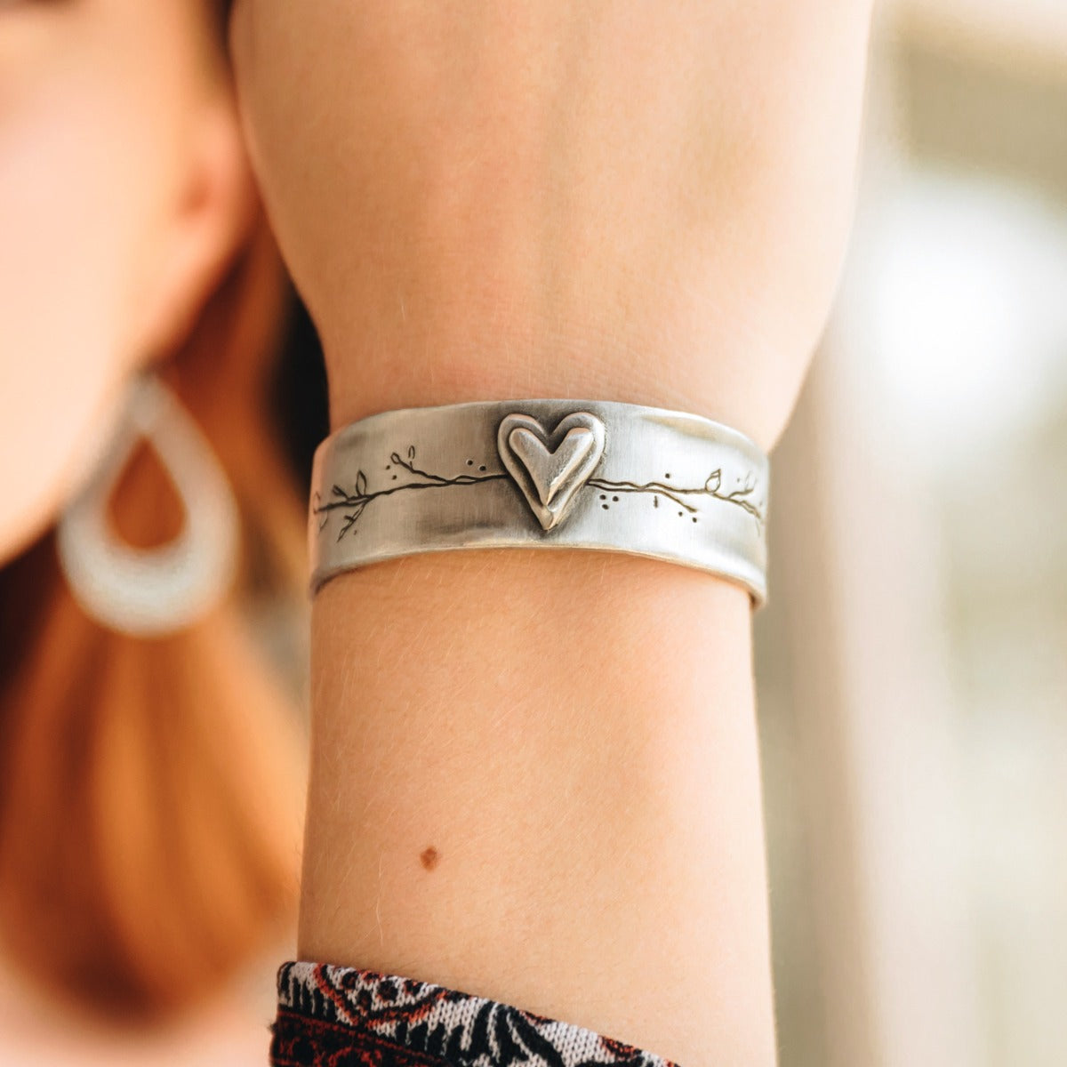 Let Love Grow Cuff {Pewter}