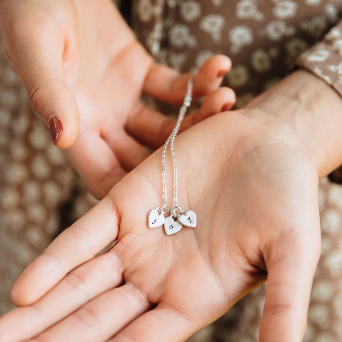 Cherished Hearts Initials Necklace {Sterling Silver}