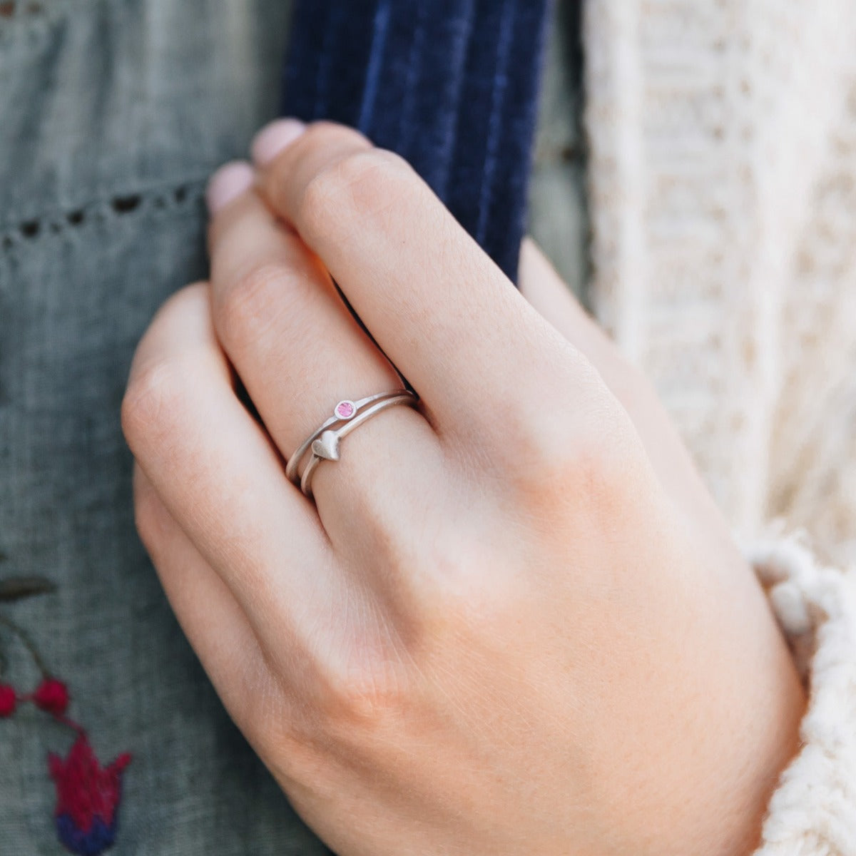 Love & Loss Ring Pair {Sterling Silver}