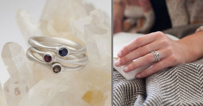 Bezel Birthstone Ring {Sterling Silver}