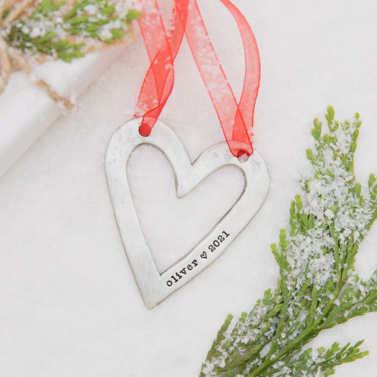 Molded Heart Ornament {Pewter}