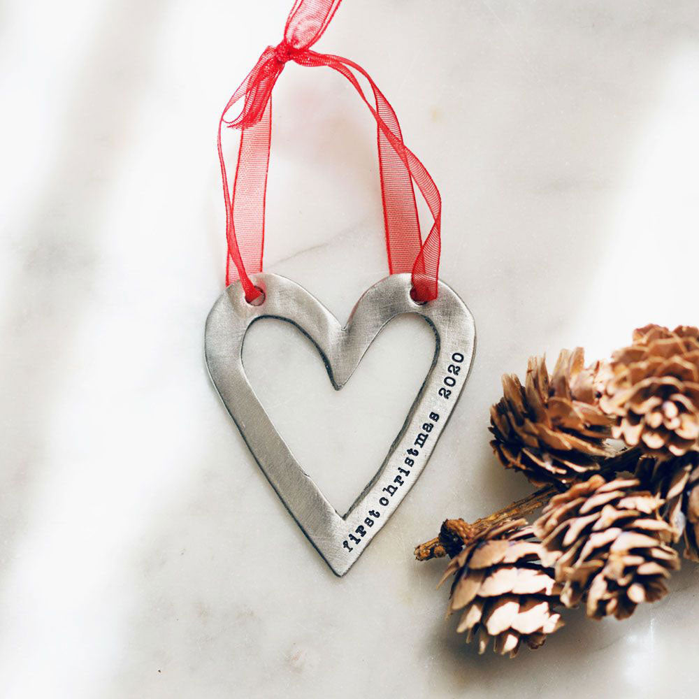 Molded Heart Ornament {Pewter}