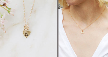 Cherished Hearts Initials Necklace {10k gold}