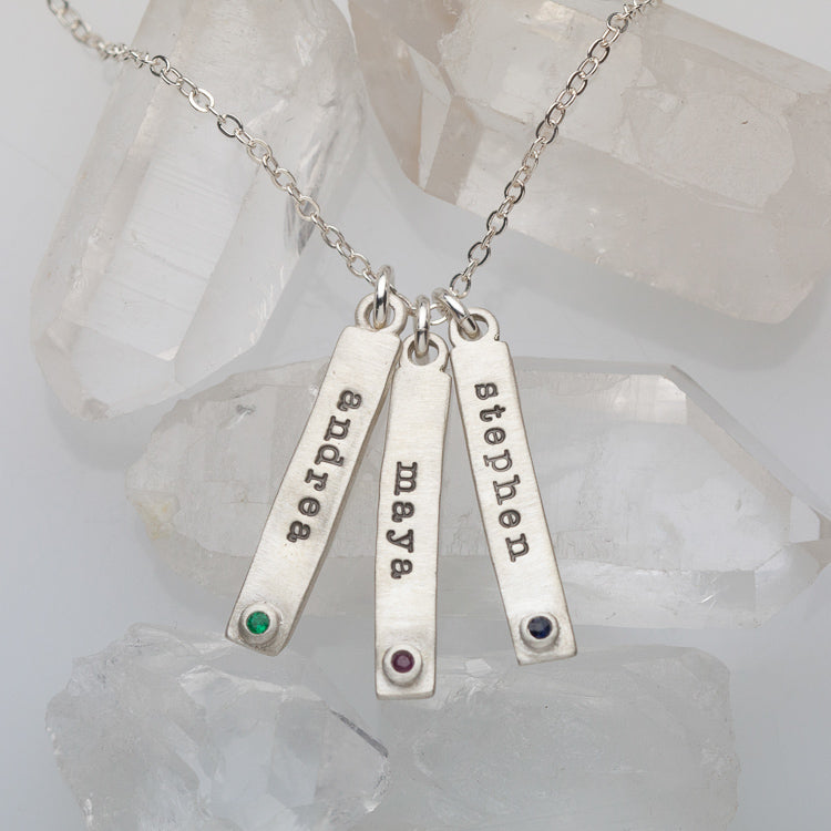 Bezel Birthstone Necklace {Sterling Silver}