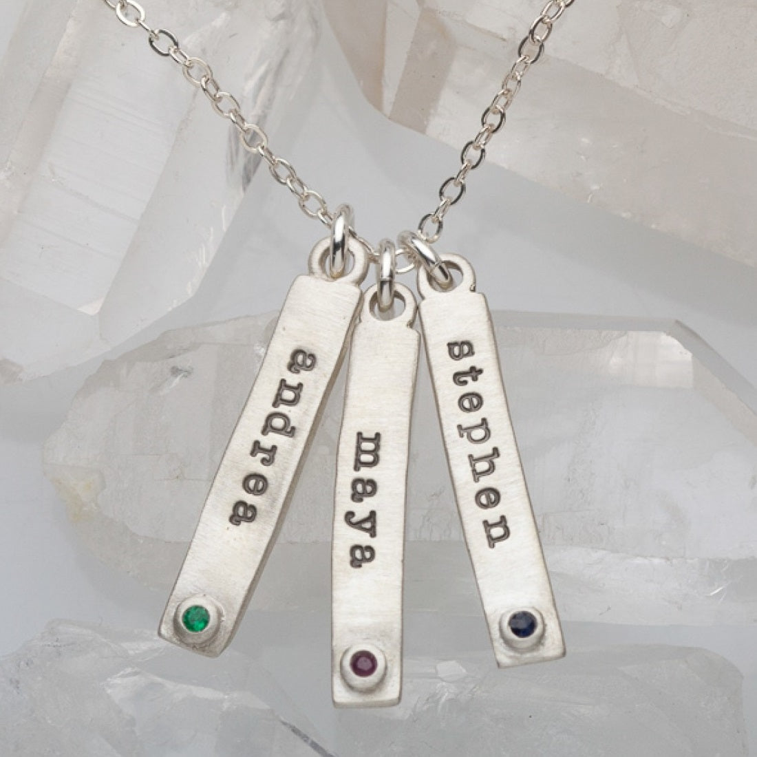 Bezel Birthstone Necklace {Sterling Silver}