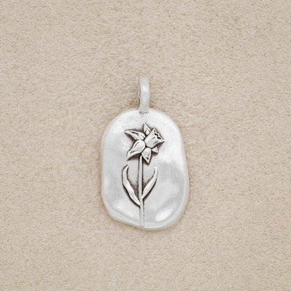 March Birth Flower Charm {Sterling Silver}