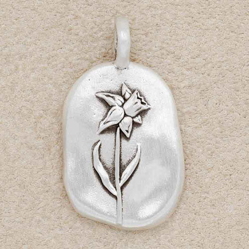 March Birth Flower Charm {Sterling Silver}