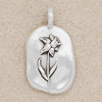 March Birth Flower Charm {Sterling Silver}