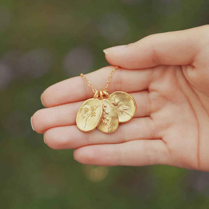 gold plated birth flower charms