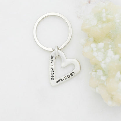 Molded Heart Keychain {Sterling Silver}