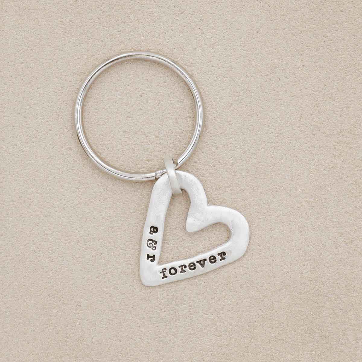 Molded Heart Keychain {Sterling Silver}