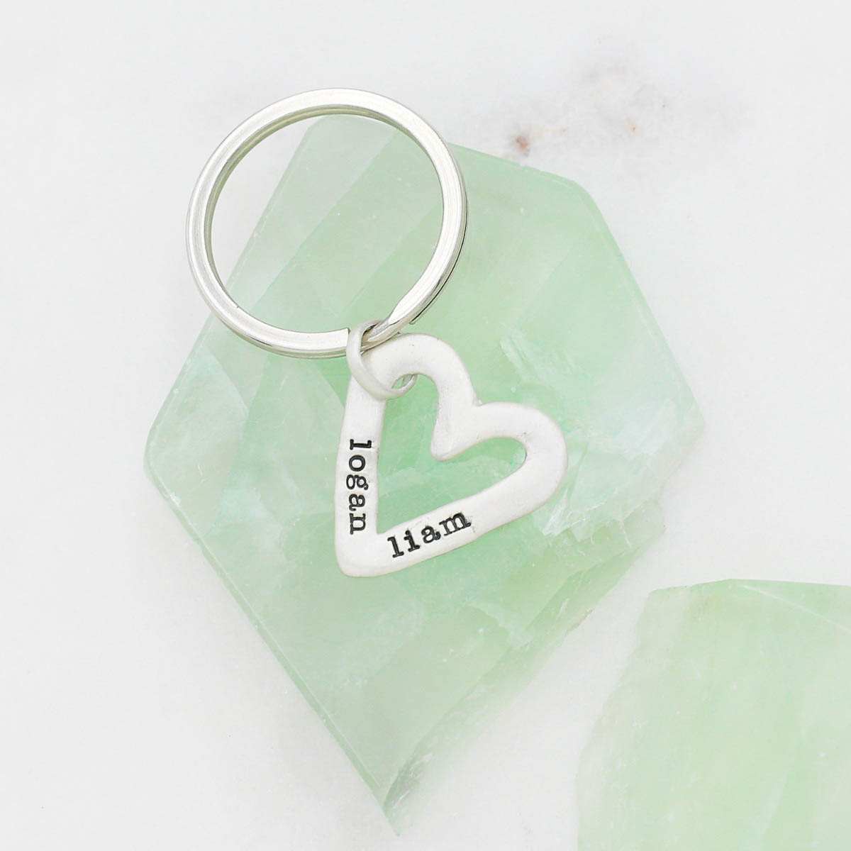 Molded Heart Keychain {Sterling Silver}