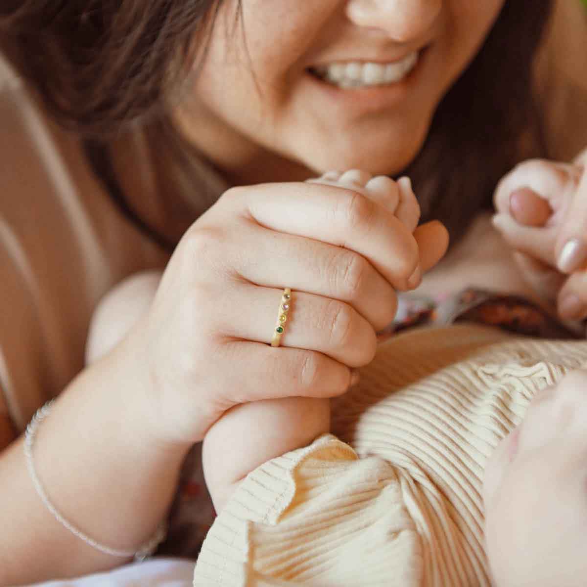 14K Gold Mother's Ring