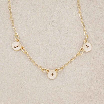 10k yellow gold my darling ones initial necklace personalized with 3 initials