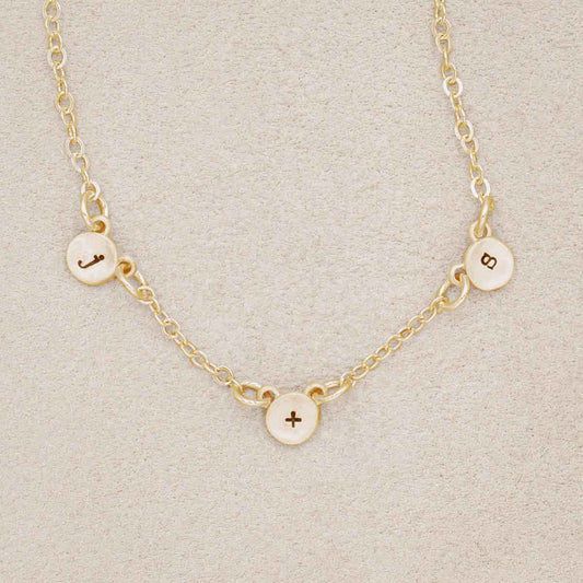 10k yellow gold my darling ones initial necklace personalized with 3 initials