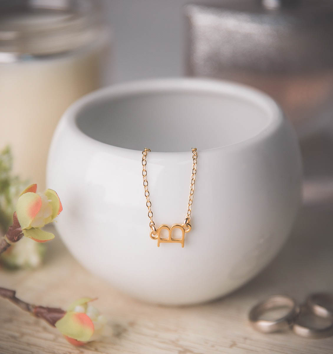 10k yellow gold my monogram letter necklace