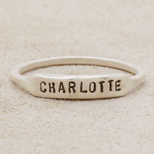 Nameplate Stacking Ring {Sterling Silver}