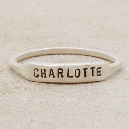 Nameplate Stacking Ring {Sterling Silver}