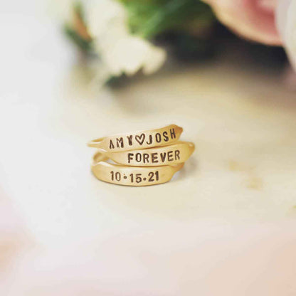 Nameplate Stacking Ring {10k Gold}