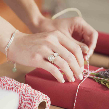 Nesting Freshwater Large Pearl Ring {Sterling Silver}