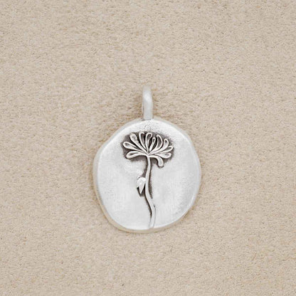 November Birth Flower Charm {Sterling Silver}