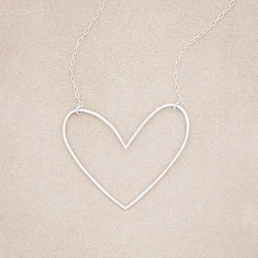 Peaceful Heart Necklace handcrafted in sterling silver