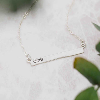 Personalized Cross Bar Necklace {Sterling Silver}