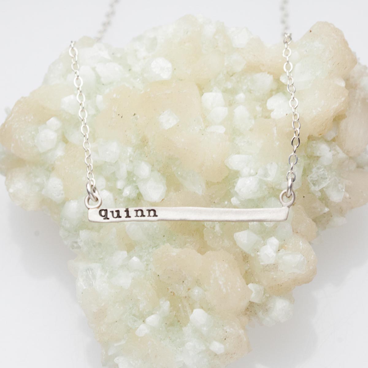 Personalized Cross Bar Necklace {Sterling Silver}