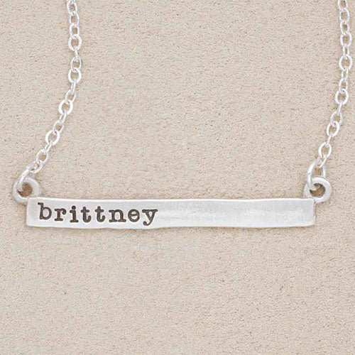 Personalized Cross Bar Necklace {Sterling Silver}